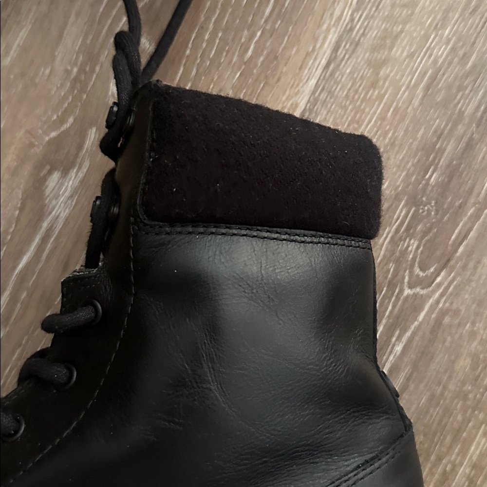 THE NORTH FACE 100 Gram Black Leather Boots Lace-Up SIZE 14 MEN’S Rugged Outdoor - Picture 3 of 14